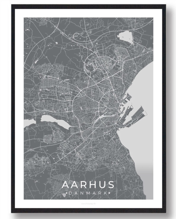 Aarhus by plakat - grå