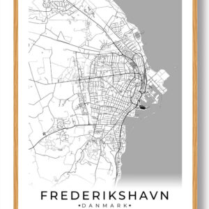 Frederikshavn by plakat - hvid