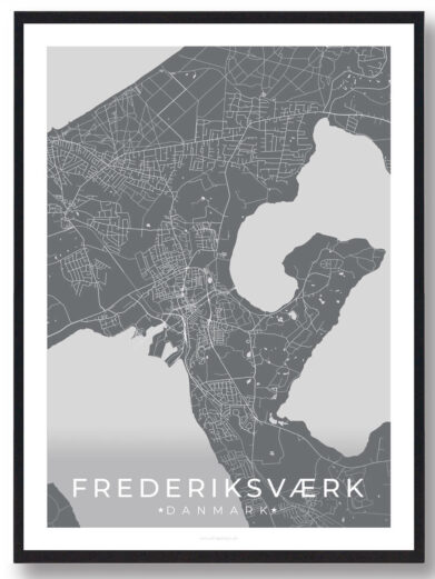 Frederiksværk by plakat - grå