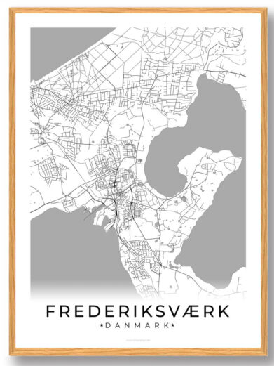 Frederiksværk by plakat - hvid