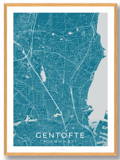 Gentofte by plakat - blå