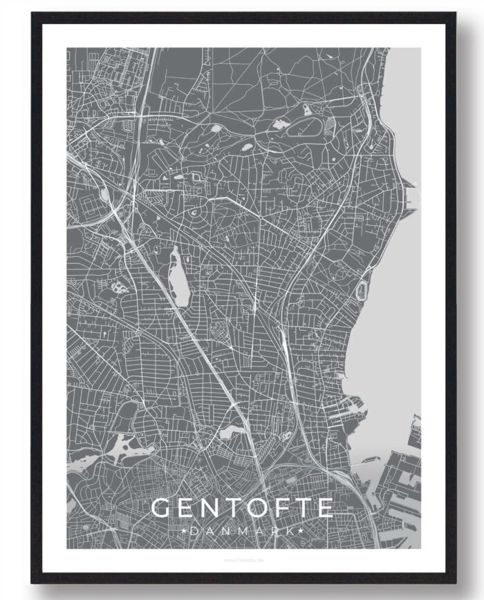 Gentofte by plakat - grå