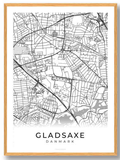 Gladsaxe by plakat - hvid