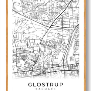 Glostrup by plakat - hvid