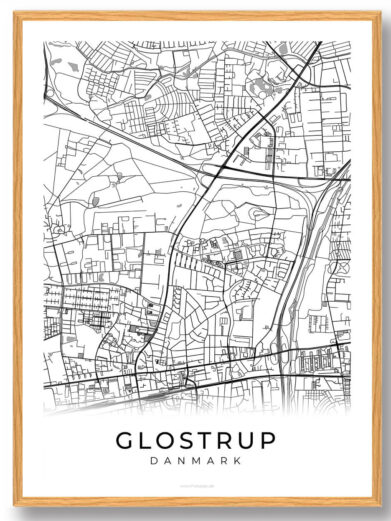 Glostrup by plakat - hvid
