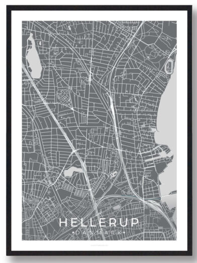 Hellerup by plakat - grå