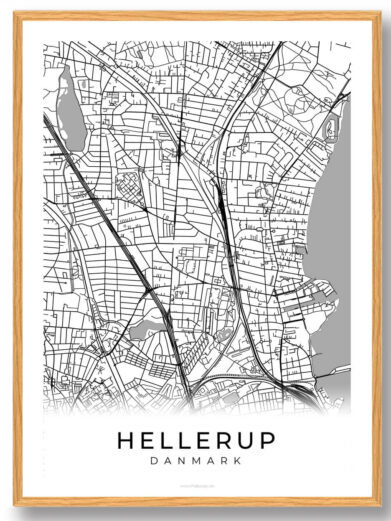 Hellerup by plakat - hvid