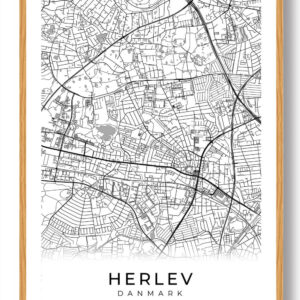Herlev by plakat - hvid