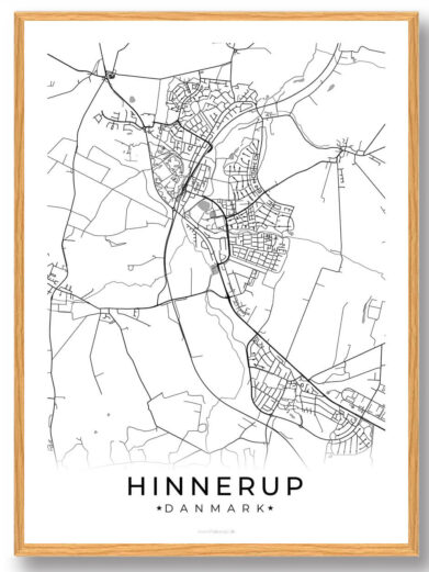Hinnerup by plakat - hvid