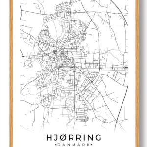 Hjørring by plakat - hvid