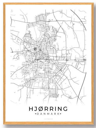Hjørring by plakat - hvid
