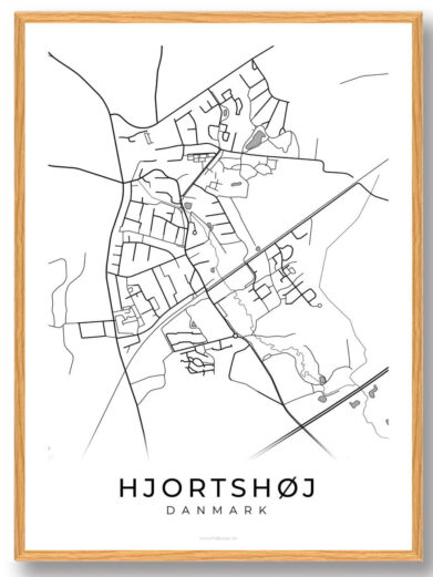 Hjortshøj by plakat - hvid