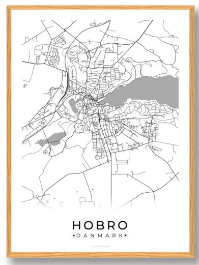 Hobro by plakat - hvid