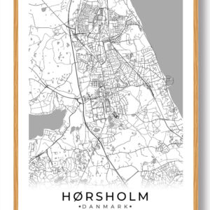 Hørsholm by plakat - hvid