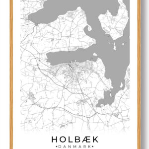 Holbæk by plakat - hvid