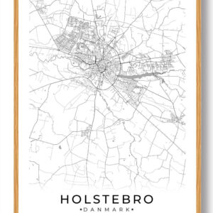 Holstebro by plakat - hvid