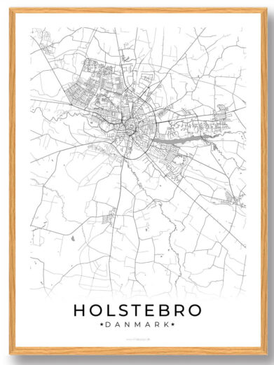 Holstebro by plakat - hvid