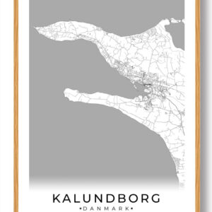 Kalundborg by plakat - hvid