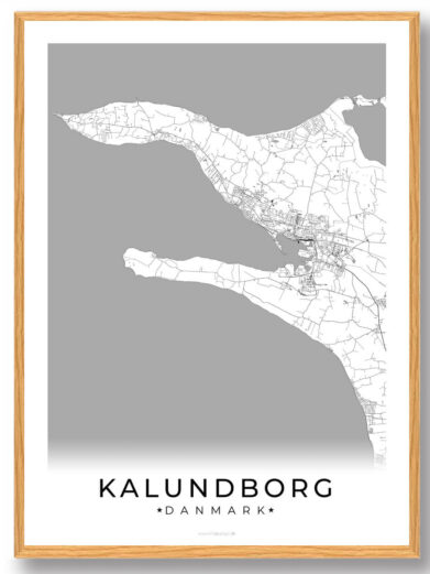 Kalundborg by plakat - hvid