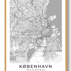 København by plakat - hvid