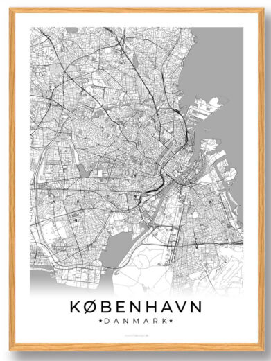 København by plakat - hvid