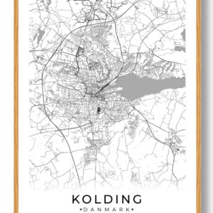 Kolding by plakat - hvid