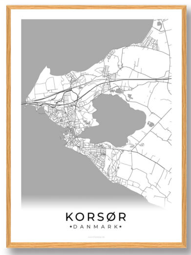 Korsør by plakat - hvid
