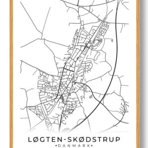 Løgten Skødstrup by plakat - hvid