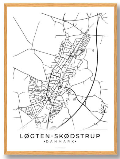 Løgten Skødstrup by plakat - hvid