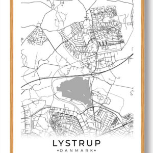 Lystrup by plakat - hvid