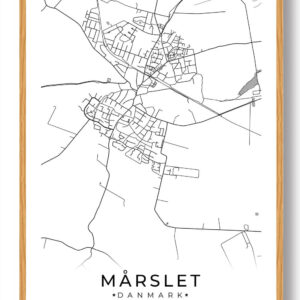 Mårslet by plakat - hvid