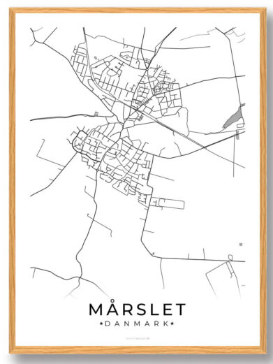 Mårslet by plakat - hvid