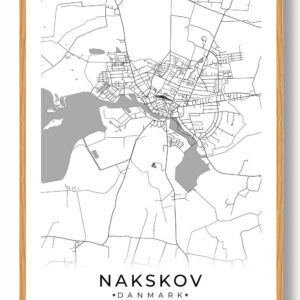Nakskov by plakat - hvid