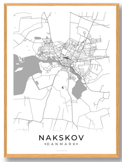 Nakskov by plakat - hvid