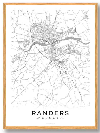Randers by plakat - hvid