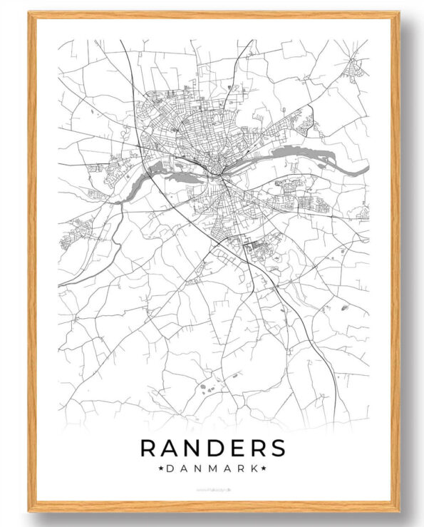 Randers by plakat - hvid