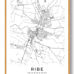 Ribe by plakat - hvid