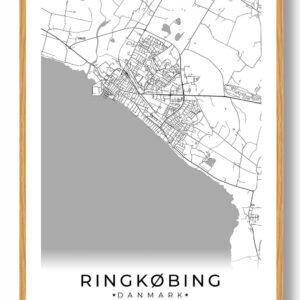 Ringkøbing by plakat - hvid