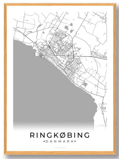 Ringkøbing by plakat - hvid