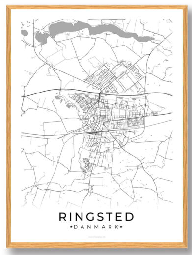Ringsted by plakat - hvid