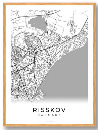 Risskov by plakat - hvid