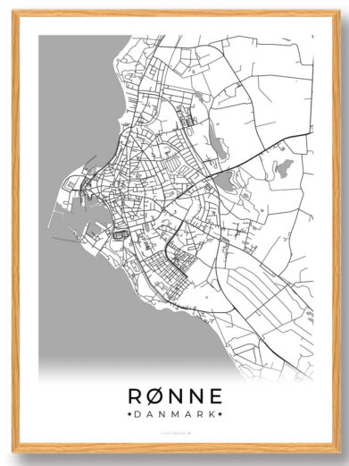 Rønne plakat - hvid