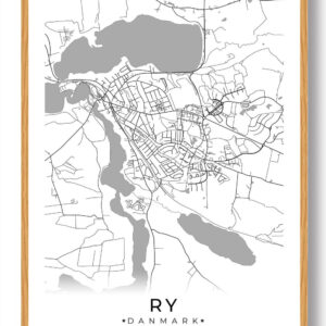 Ry by plakat - hvid