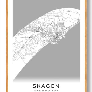 Skagen by plakat - hvid