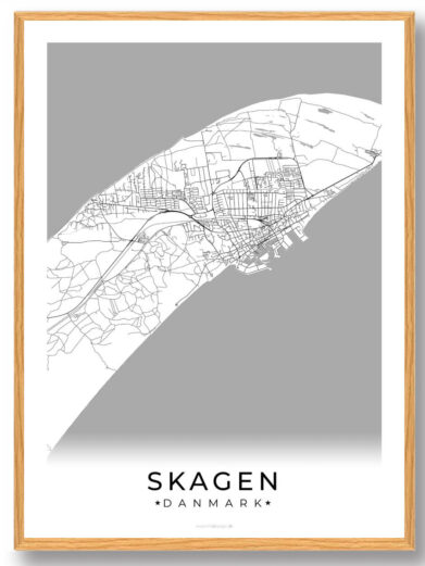 Skagen by plakat - hvid