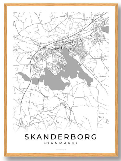 Skanderborg by plakat - hvid