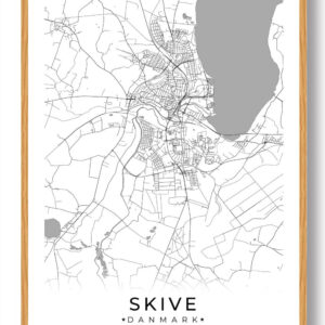 Skive by plakat - hvid