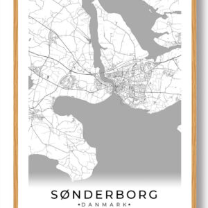 Sønderborg by plakat - hvid