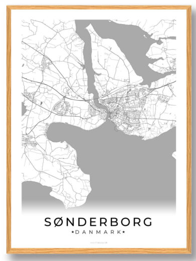 Sønderborg by plakat - hvid