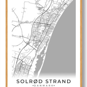 Solrød Strand by plakat - hvid
